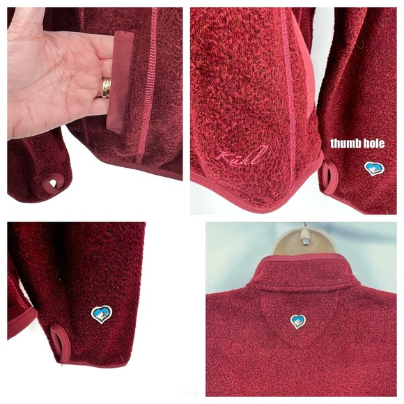 Kuhl Womens Jacket L Alfpaca Fleece Outdoor Thumbholes Pockets Burgundy Tara - Picture 2 of 8